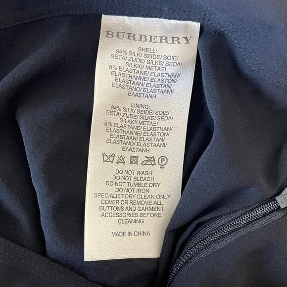 Burberry London Black Silk‎ Pencil  Knee Length Skirt Size 6 - Picture 8 of 8